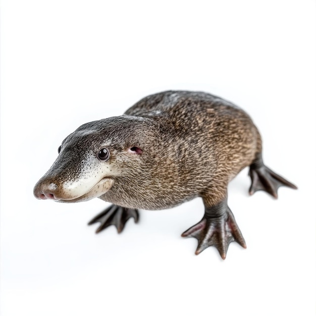 Platypus isolated on a solid white background