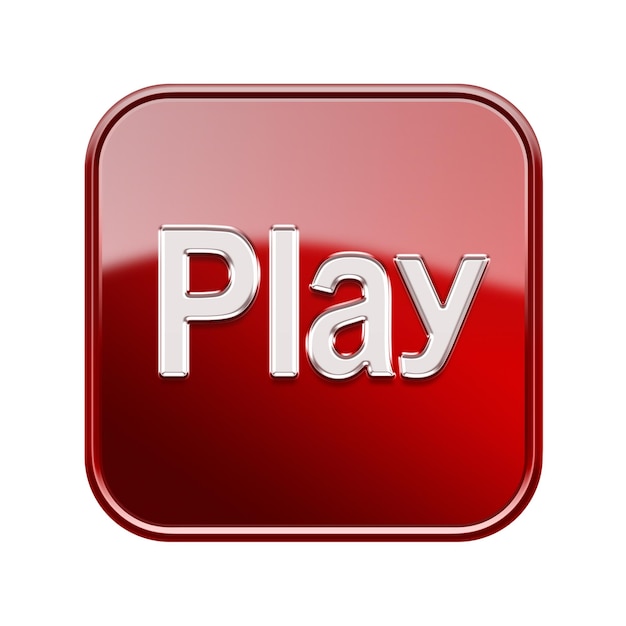 Play icon glossy red