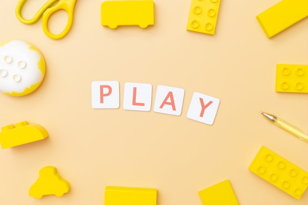 Play and Learn with toy and objects for child education concept