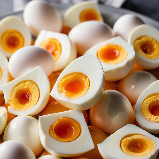 Photo a play of perfect yolks and whites