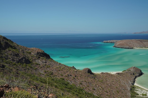 Playa balandra aerial view la paz baja california