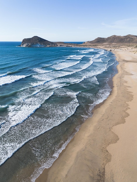 Playa de los Genoveses Beach in Almeria vertical shot