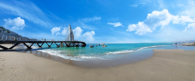 Playa De Los Muertos beach and pier near Puerto Vallarta Malecon the city largest public beach