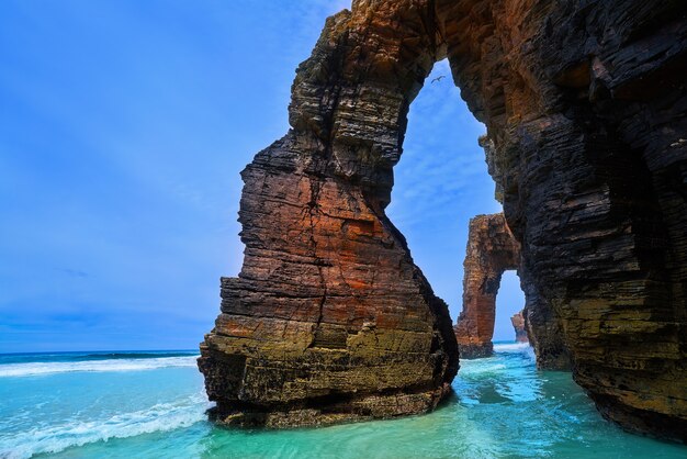 Playa las catedrales Catedrais beach in Galicia Spain