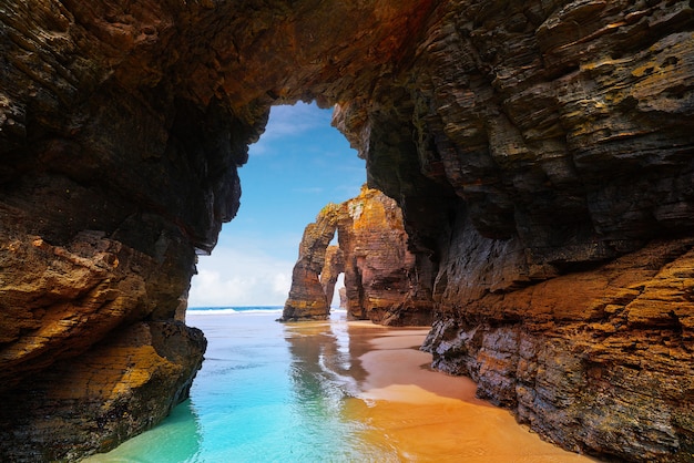 Playa las catedrales Catedrais beach in Galicia Spain