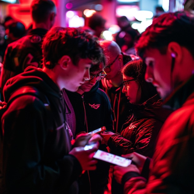 Photo players signing autographs and taking photos with fans at an esports event