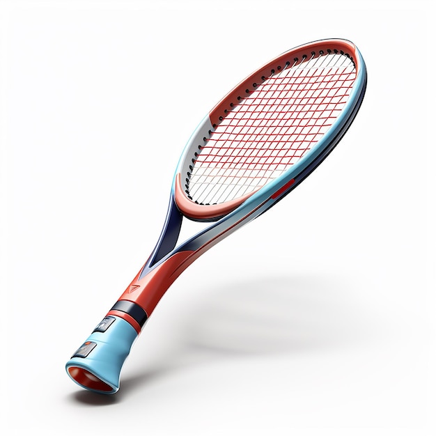 Playful 3D Cartoon Tennis Racquet on White Background