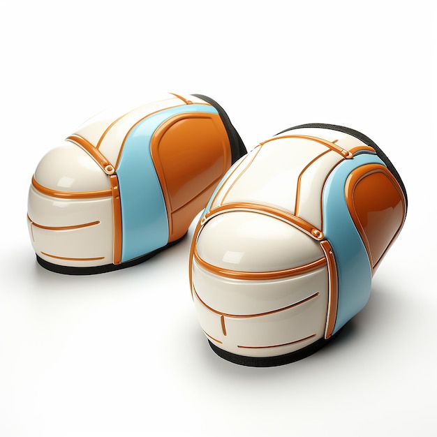 Playful 3D Cartoon Volleyball Knee Pad on White Background