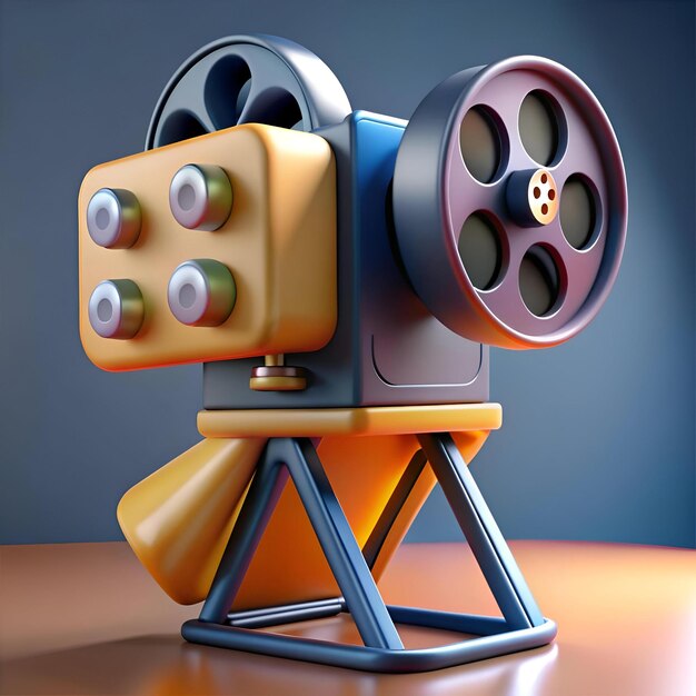 Photo a playful 3d illustration of a retro style film projector perfect for adding a touch of vintage charm to your designs