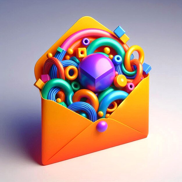 Playful 3d message icon for digital creativity