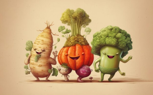 A Playful Anthropomorphic Vegetable Community