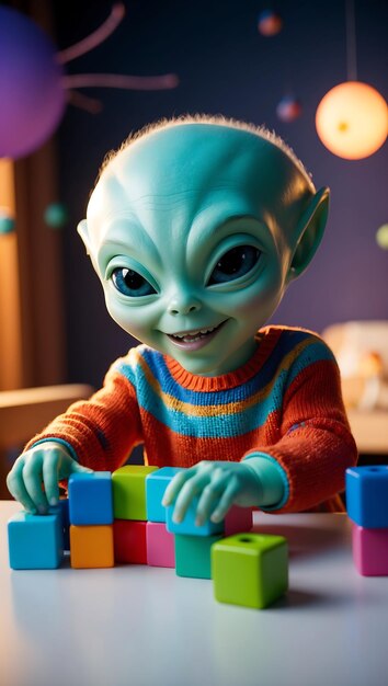 Photo playful baby alien designs for fun and fantasy