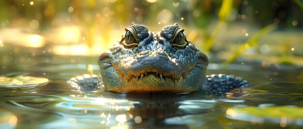 Playful Baby Crocodile Enjoying Sunny Swamp in K Timelapse Virtual Animation Concept Animal Animation Cute Crocodile Virtual Timelapse Sunny Swamp Playful Baby