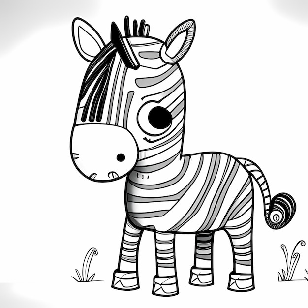 Photo playful baby zebra coloring page perfect for little artists