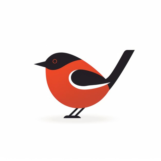 Playful Bird Logo With Light Red And Black Design