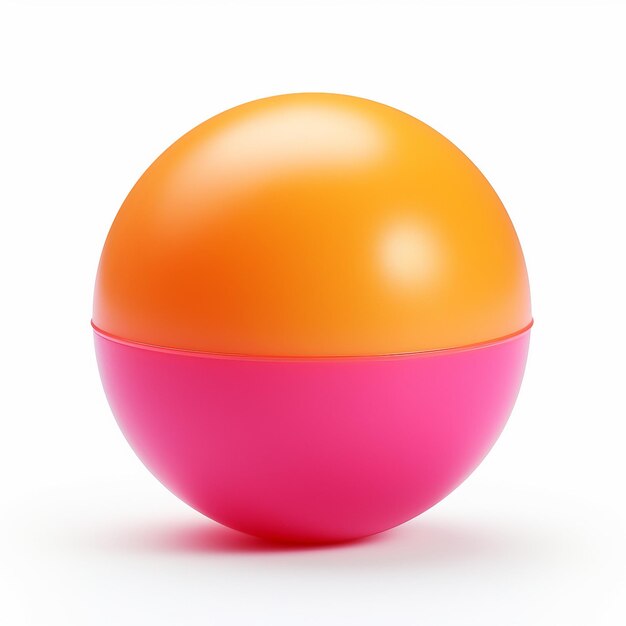 Playful Bouncing Ball On White Background JPEG Generative Ai