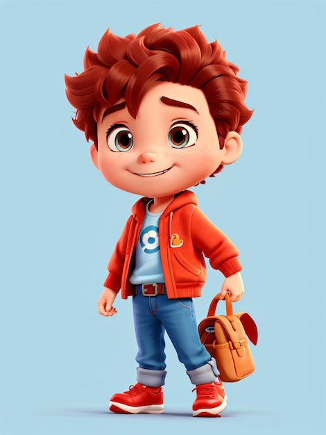 Playful Boy 3D Cartoon Character