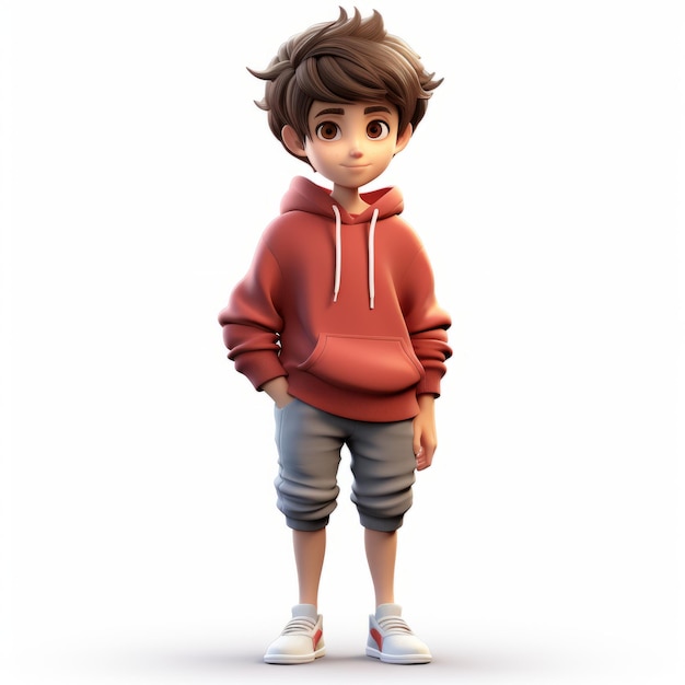 Playful Cartoon Boy In Soft Realism Style Riley Sweater Short Hair