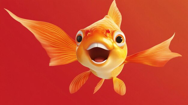 Photo playful cartoonstyle goldfish perfect for childrens illustrations and creative projects