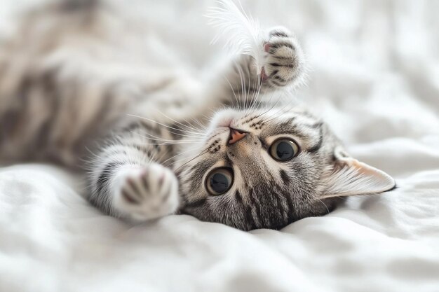 Playful Cat and Feather Wand photo