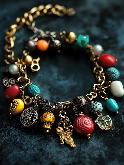 Playful Charm Bracelet With Various Pendants