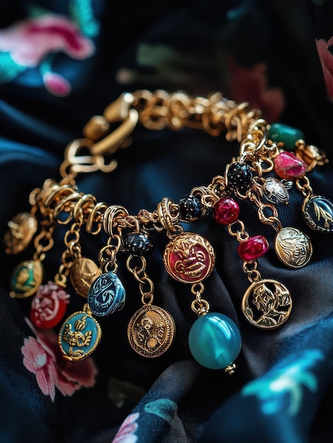 Playful Charm Bracelet With Various Pendants