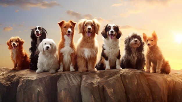 Playful Dogs PowerPoint Background