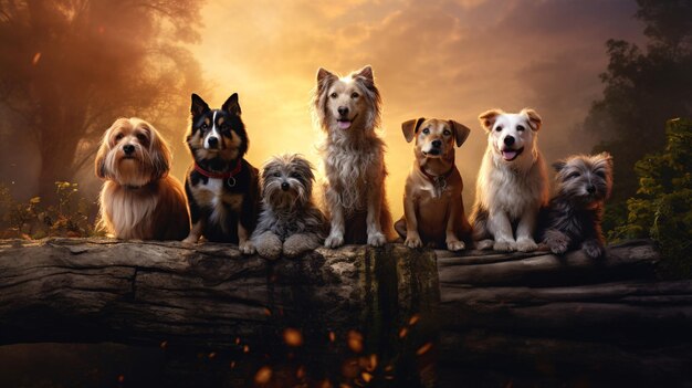 Playful Dogs PowerPoint Background