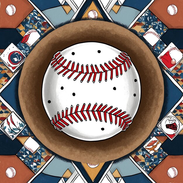 Photo playful doodle baseball art for sports enthusiasts