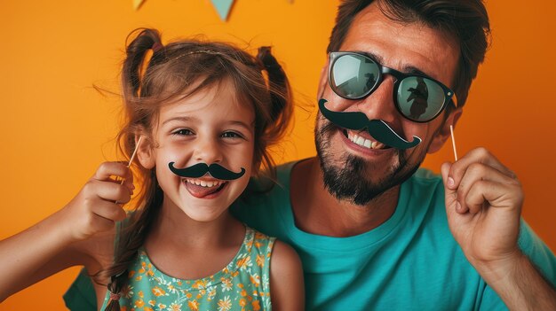 Photo the playful father and daughter