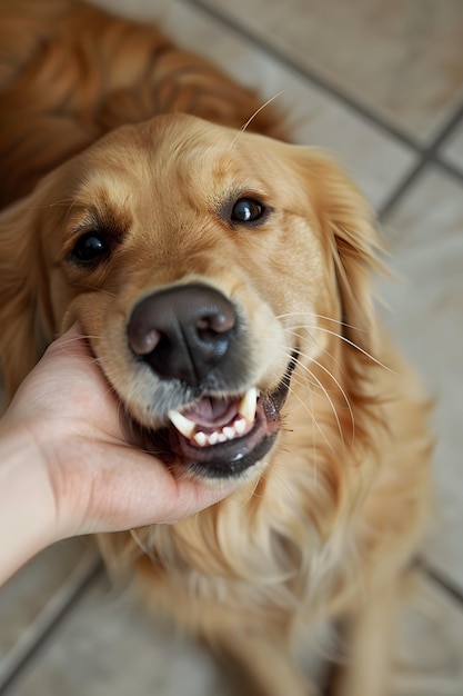 Playful Golden Retriever CloseUp