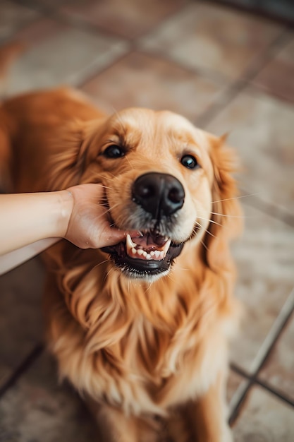 Playful Golden Retriever CloseUp