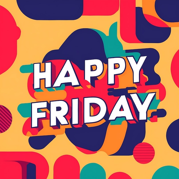 Photo playful happy friday banner for celebrations