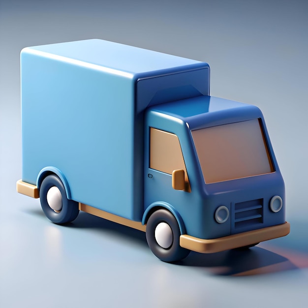 Photo a playful and modern 3d illustration of a delivery truck perfect for adding a touch of fun and professionalism to your designs