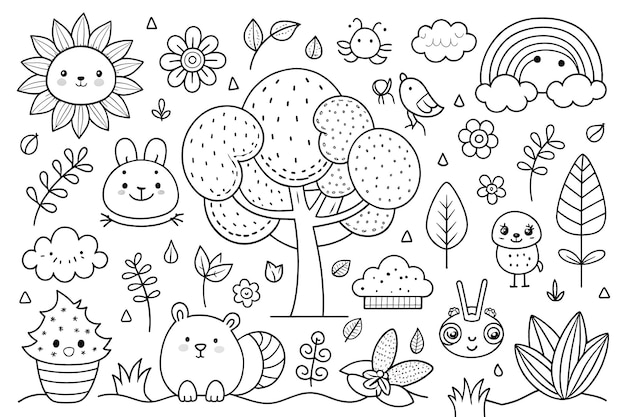 Photo playful nature coloring pages perfect for creative time cute nature coloring pages