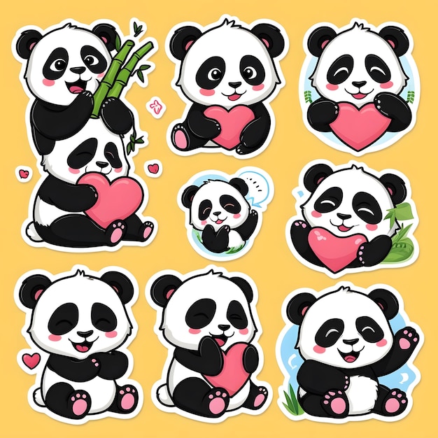 Playful Panda 3D Sticker with Adorable Expression