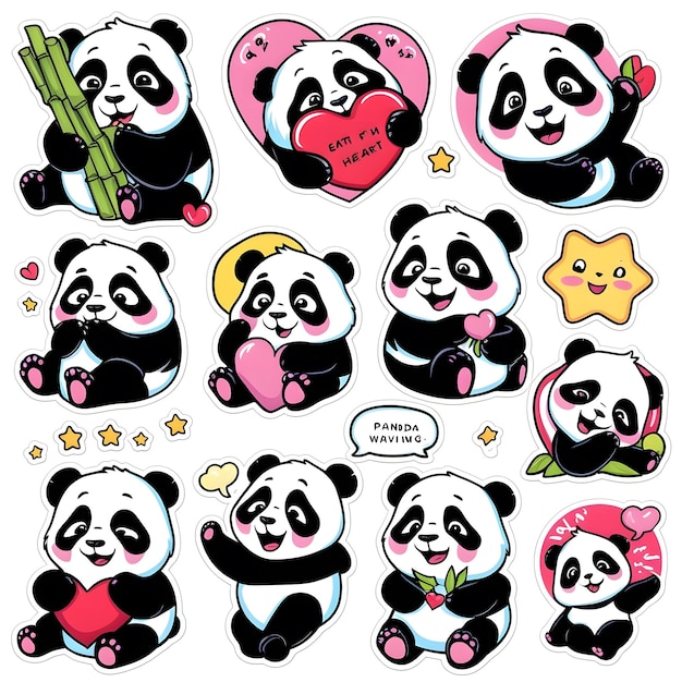 Playful Panda 3D Sticker with Adorable Expression