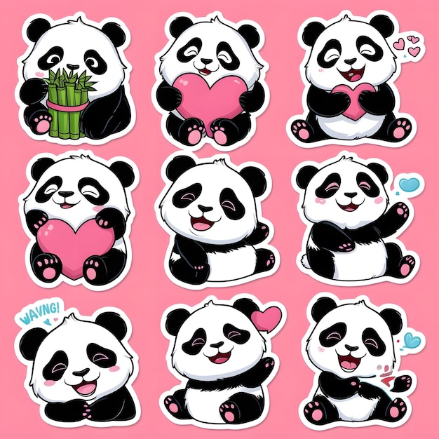 Playful Panda 3D Sticker with Adorable Expression