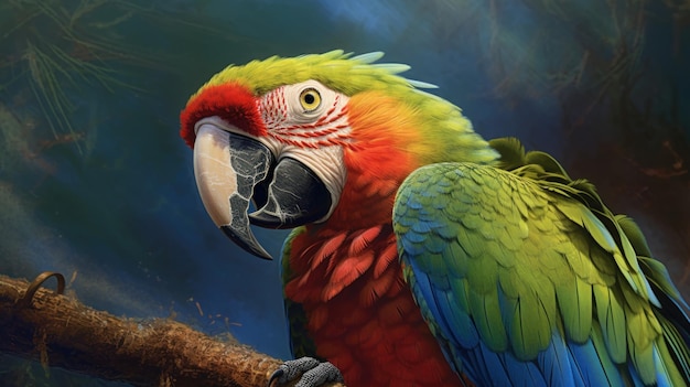 A playful parrot chattering away AI generated