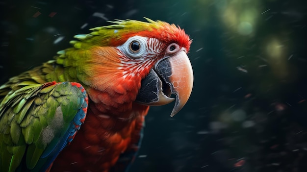 A playful parrot chattering away AI generated