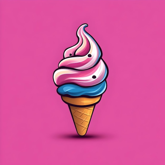 Playful Pastel Ice Cream Shop Logo with Scoop Icon on Light Backdrop