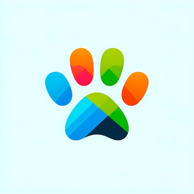 Photo playful paws a vibrant pet brand logo template