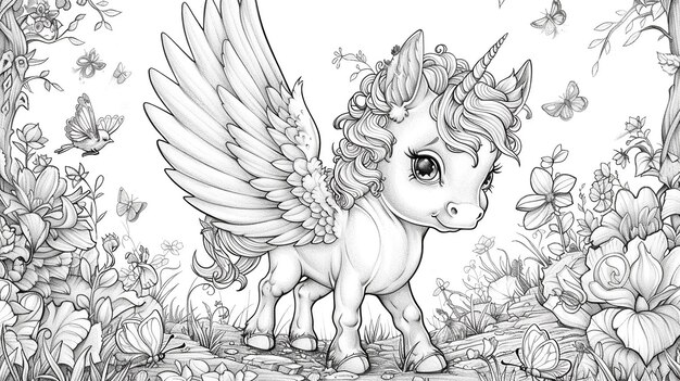 Photo playfulunicorn_rainbow_coloringpicture