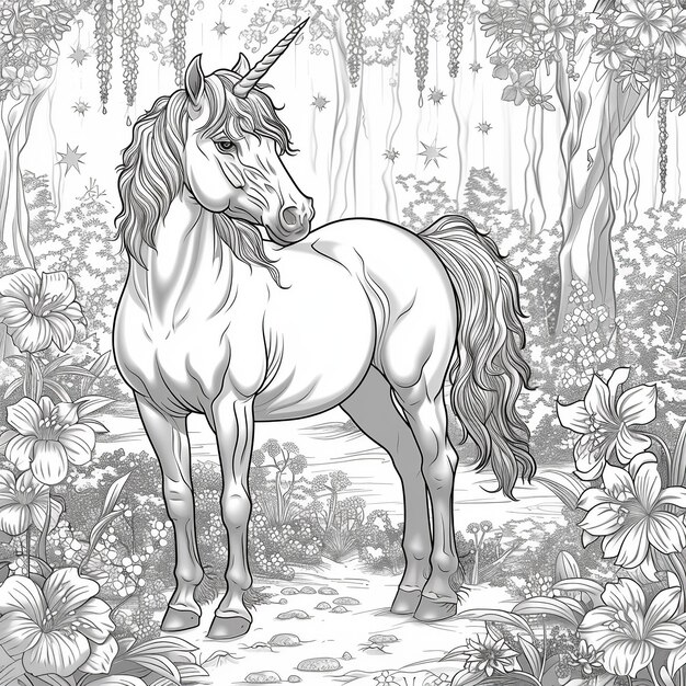 PlayfulUnicorn_Rainbow_ColoringPicture