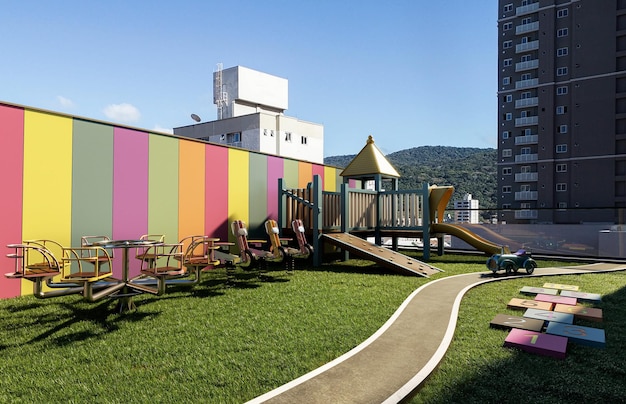 Playground for children to play at home, hotel and apartments