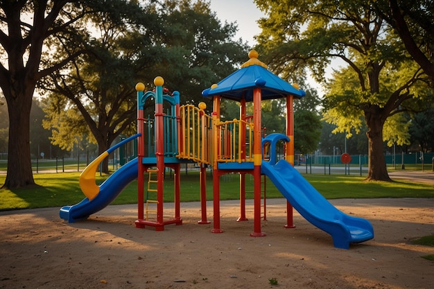 Playground in morning city park