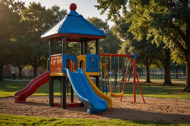 Playground in morning city park