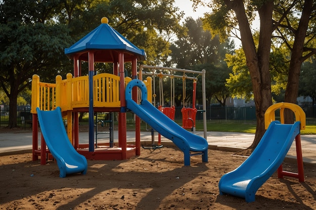 Playground in morning city park