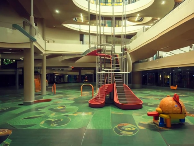 playground with nobody nostalgic childish in the mall realistic image downloade