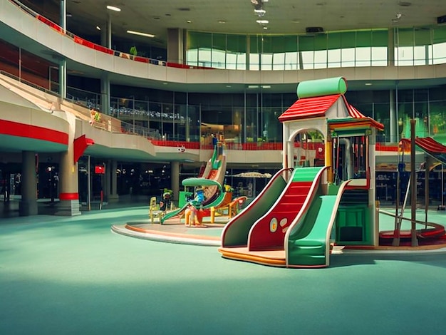 playground with nobody nostalgic childish in the mall realistic image downloade